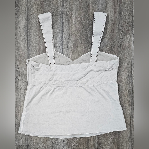 Tibi Cream Tank Top with Button Detail-Size 8 - Picture 3 of 4